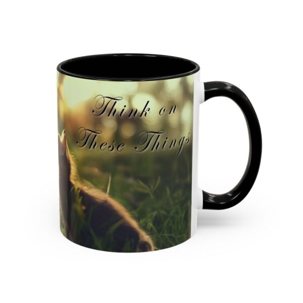 Our 'Kitten Kisses' "Think on these things" Inspirational Coffee Mug Perfect for Christian Gift Birthday Coffee & Cat Lover Philippians 4:8 - Image 2