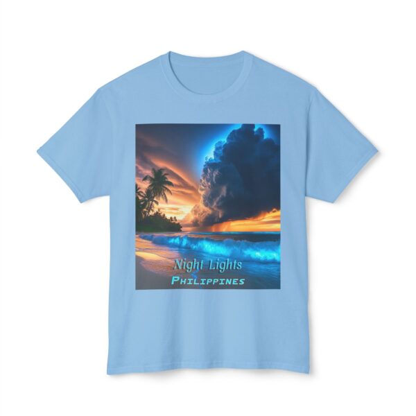 T-Shirt with Tropical Beach Design - Night Lights Philippines, Summer Vibe, Beach House Decor, Travel Gift, Relaxed Fit Tee - Image 33