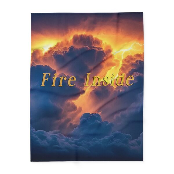 Our "Fire Inside" 'storm lights' Arctic Fleece Blanket, Cozy Throw for Warmth, Home Decor, Gift for Her, Unique Cozy Gift, Inspirational Blanket - Image 2