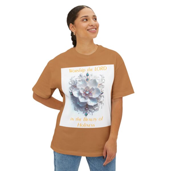 Our "Beauty of Holiness" Inspirational Christian Unisex Tee, Oversized Shirt, Boxy Top, Spiritual Tshirt, Gift for Christians - Image 19