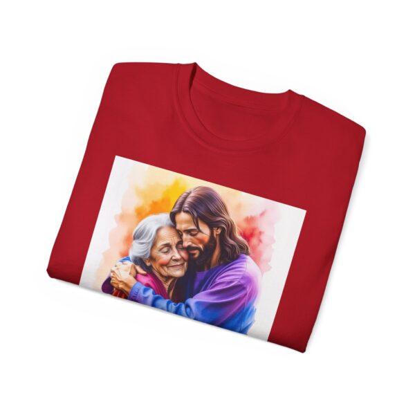 Our "God is Love" series with Jesus hugging Grandmother, Inspirational Christian Unisex Cotton T-Shirt, Faith Spiritual Apparel, Love Gift - Image 61