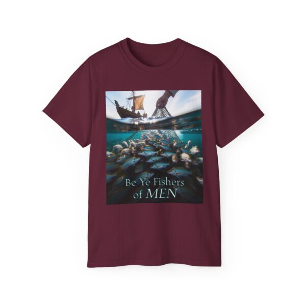 Our "Be ye fishers of MEN" Inspirational Christian Unisex Cotton T-Shirt, Faith Spiritual Apparel, Love Gift - Image 17
