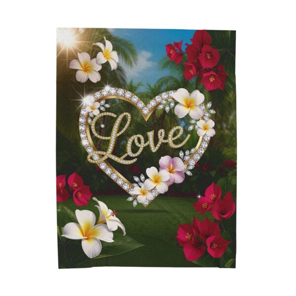 Our Beautiful "LOVE" Inspirational 'Diamond Ring Heart' Design Velveteen Plush Throw Blanket, Cozy Gift for Anniversary, Home Decor Bedding - Image 2