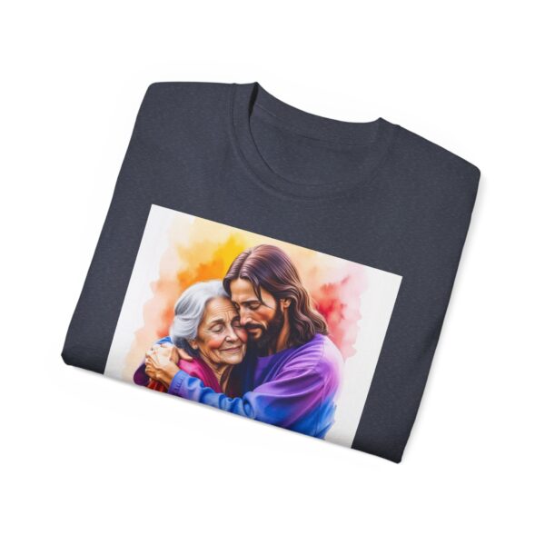 Our "God is Love" series with Jesus hugging Grandmother, Inspirational Christian Unisex Cotton T-Shirt, Faith Spiritual Apparel, Love Gift - Image 45
