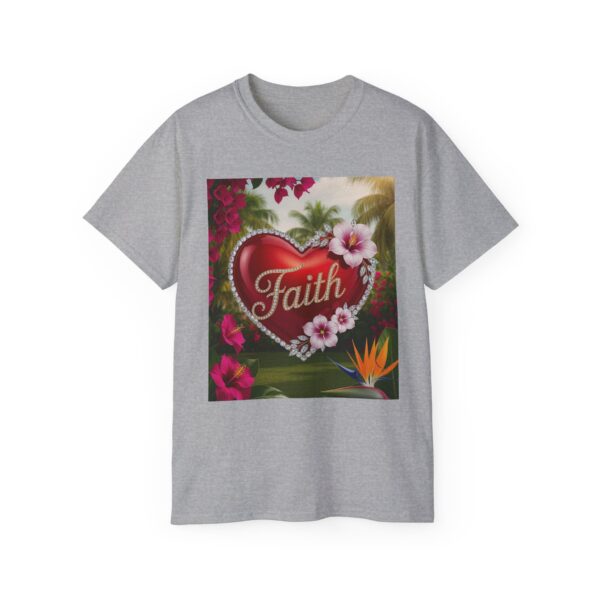 Our "Faith" Inspirational 'Solid Red Heart' Design Vintage Christian Faith Apparel Unisex Cotton T-Shirt, Thoughtful Quote, Philippians 4:8 - Image 6