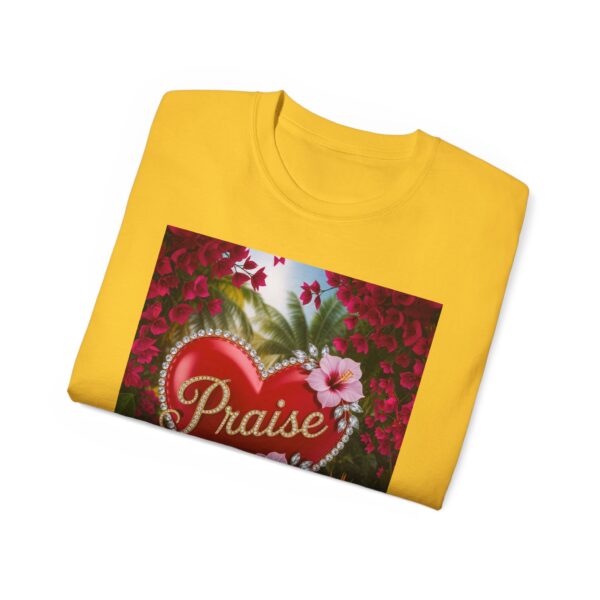 Our "Praise" Inspirational 'Solid Red Heart Design Vintage Christian Faith Apparel Unisex Cotton T-Shirt Thoughtful Quote Philippians 4:8 - Image 26