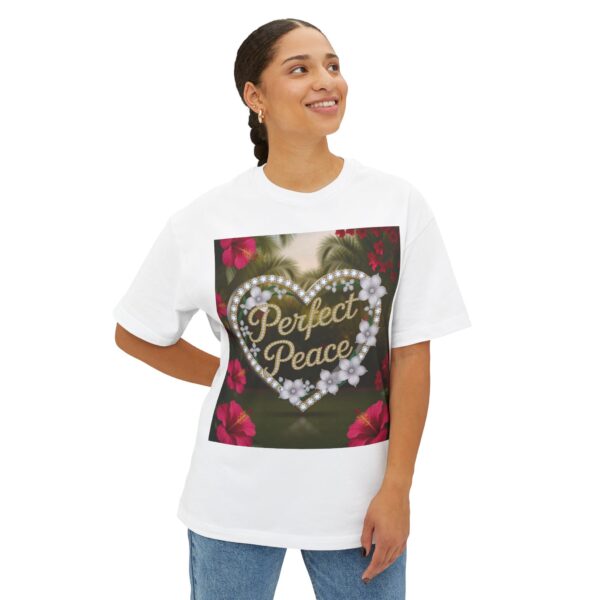 Our "PERFECT PEACE" Biblical 'Garden' Unisex Tee Inspirational Christian Tshirt for Men and Women, Oversized Shirt, Boxy Top Tee Shirt - Image 7