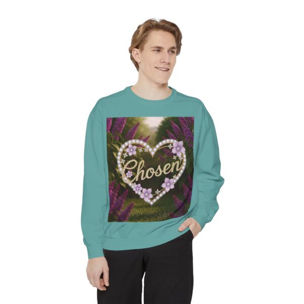 Sweatshirt Unisex Inspirational "Chosen" 'Diamond Ring Heart' Christian Apparel, Faith-Based Comfort, Jumper, Gift for Believers - Image 23