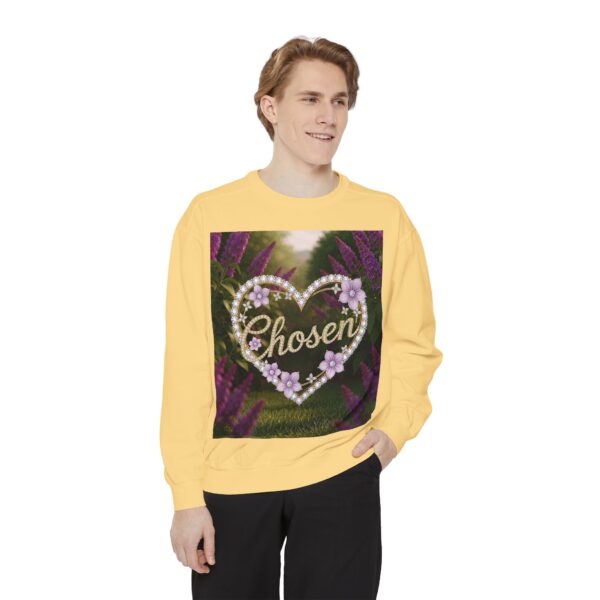 Sweatshirt Unisex Inspirational "Chosen" 'Diamond Ring Heart' Christian Apparel, Faith-Based Comfort, Jumper, Gift for Believers - Image 11