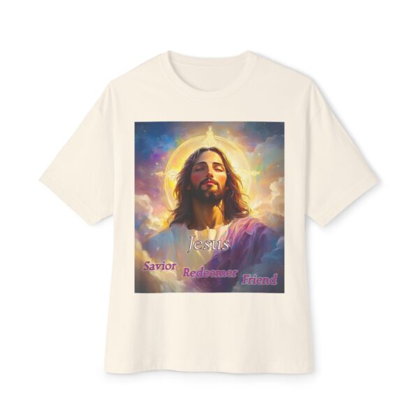 Jesus! Savior Redeemer Friend, Inspirational Christian Unisex Tee, Oversized Shirt, Boxy Top, Spiritual Tshirt, Gift for Christians - Image 17