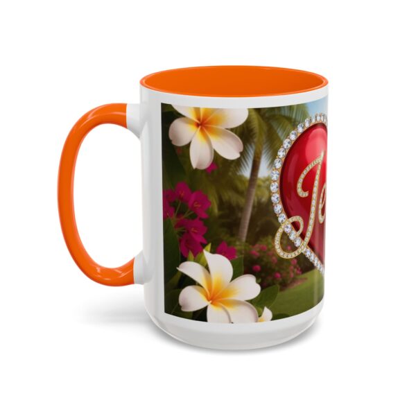 Our "Jesus" Garden solid red heart design Accent Coffee Mug, Perfect for Wedding Gifts, Love Confessions, Inspirational Floral Decor - Image 55