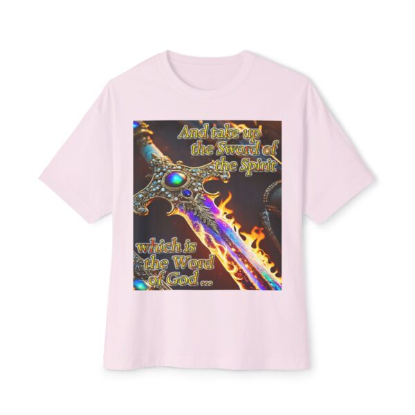 Our "Sword of the Spirit" Inspirational Bible Verse Christian Unisex Tee Religious Oversized Shirt, Boxy Top, Spiritual, Gift for Christians - Image 9