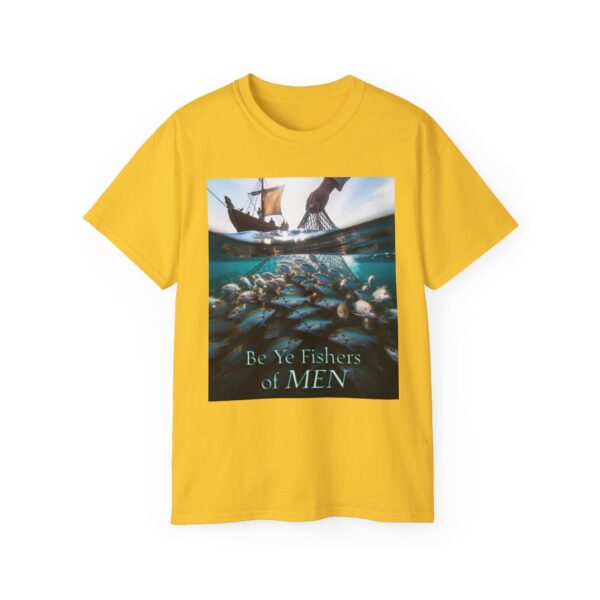 Our "Be ye fishers of MEN" Inspirational Christian Unisex Cotton T-Shirt, Faith Spiritual Apparel, Love Gift - Image 25
