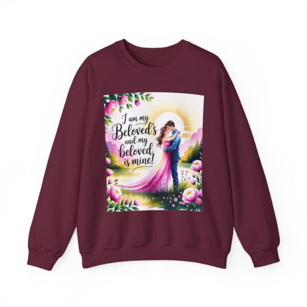 Crewneck Lightweight Sweatshirt with our "I am my Beloved's" Vintage Inspired Sweatshirt, Couple's Gift, Weddings, Anniversaries, Biblical, Song of Solomon - Image 17