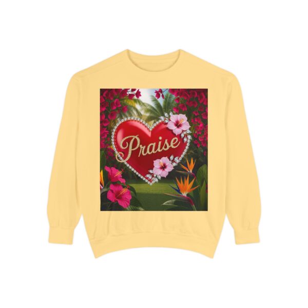 Sweatshirt Unisex Inspirational-Our "Praise" 'Solid Red Heart' design! Christian Virtues Uplifting Faith-Based Apparel Gospel Comfort - Image 9