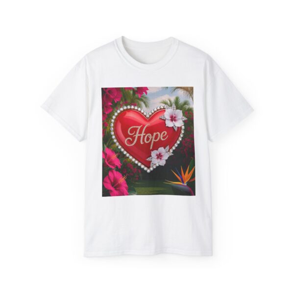Our "HOPE" Inspirational 'Solid Red Heart' Design Vintage Christian Faith Apparel Unisex Cotton T-Shirt Thoughtful Quote, Philippians 4:8 - Image 6