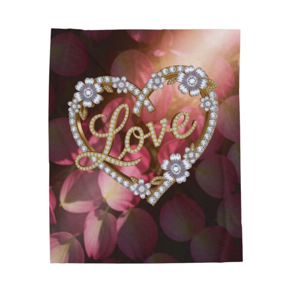Our Beautiful "LOVE" Inspirational 'Petals' Velveteen Plush Blanket - A Cozy Gift for Anniversary, Wedding, Home Decor. Throw, Bedding - Image 5