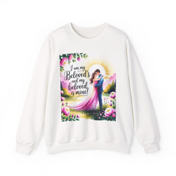 Crewneck Lightweight Sweatshirt with our "I am my Beloved's" Vintage Inspired Sweatshirt, Couple's Gift, Weddings, Anniversaries, Biblical, Song of Solomon - Image 5