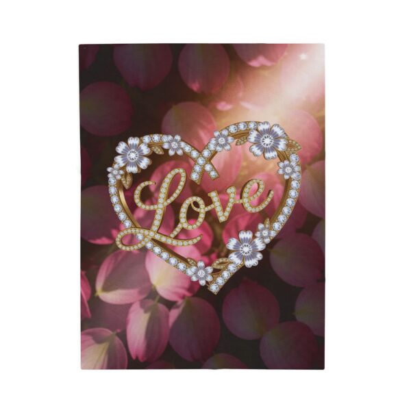 Our Beautiful "LOVE" Inspirational 'Petals' Velveteen Plush Blanket - A Cozy Gift for Anniversary, Wedding, Home Decor. Throw, Bedding - Image 9
