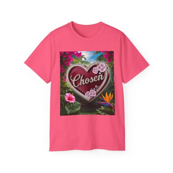 Our "Chosen" Inspirational 'Solid Red Heart' Design Vintage Christian Faith Apparel Unisex Cotton T-Shirt, Thoughtful Quote, Philippians 4:8 - Image 54