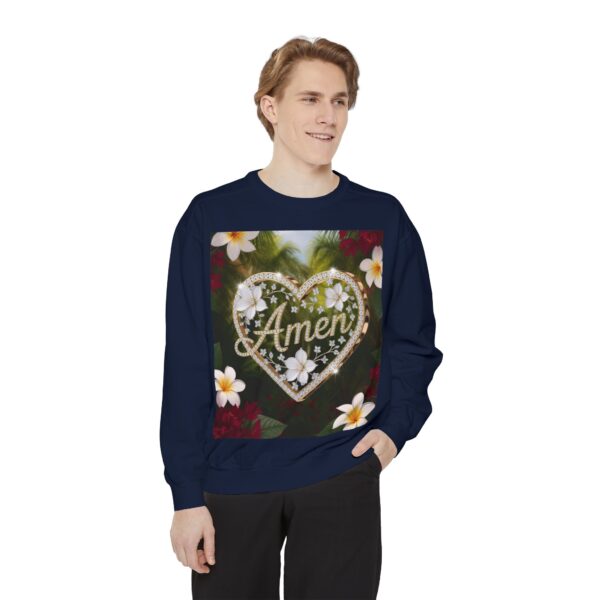 Our Unisex Inspirational Sweatshirt with our "Amen" 'Diamond Ring Heart' design! Philippians 4:8 Comfort, Jumper, Gift Faith Gospel Apparel - Image 51