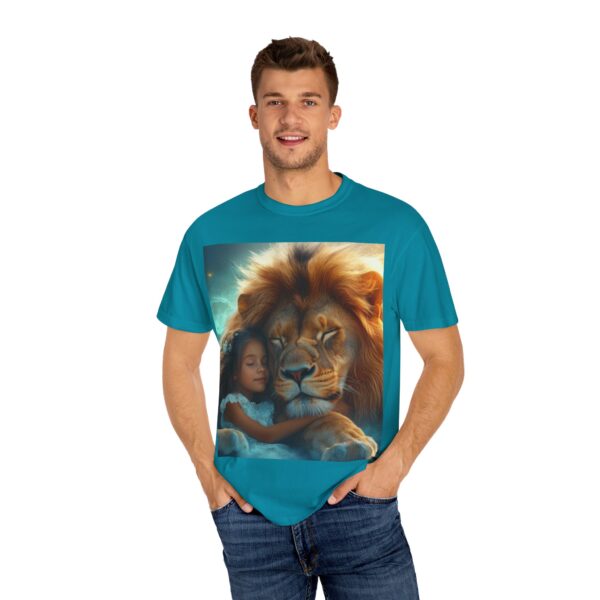 Garment-Dyed Unisex T-Shirt, "Lucy and Lion" Graphic Design Tee, Summer Casual Wear, Relaxed Style - Image 28
