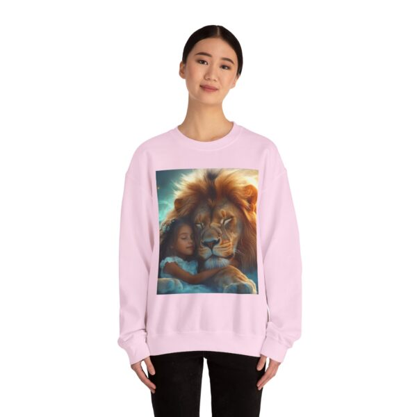 Crewneck Lightweight Sweatshirt with our Inspirational "Lucy and Lion" design. Vintage Christian Faith Apparel Gospel Fashion Biblical Fantasy, Unisex - Image 20