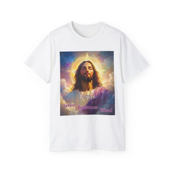 Our "Jesus! Savior Redeemer Friend" Inspirational Christian Unisex Cotton T-Shirt, Faith Spiritual Apparel, Gift for Christians - Image 7