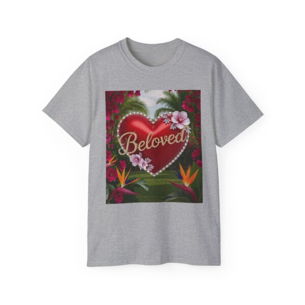 Our "Beloved" Inspirational 'Solid Red Heart' Design Vintage Christian Faith Apparel Unisex Cotton T-Shirt Thoughtful Quote, Philippians 4:8 - Image 5