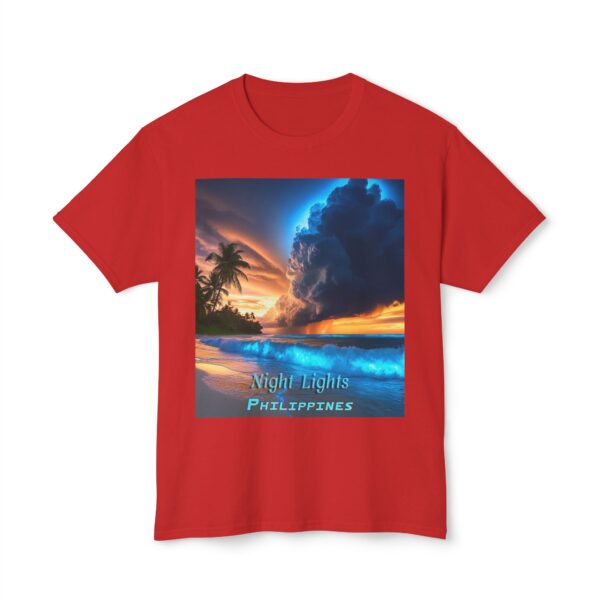 T-Shirt with Tropical Beach Design - Night Lights Philippines, Summer Vibe, Beach House Decor, Travel Gift, Relaxed Fit Tee - Image 57