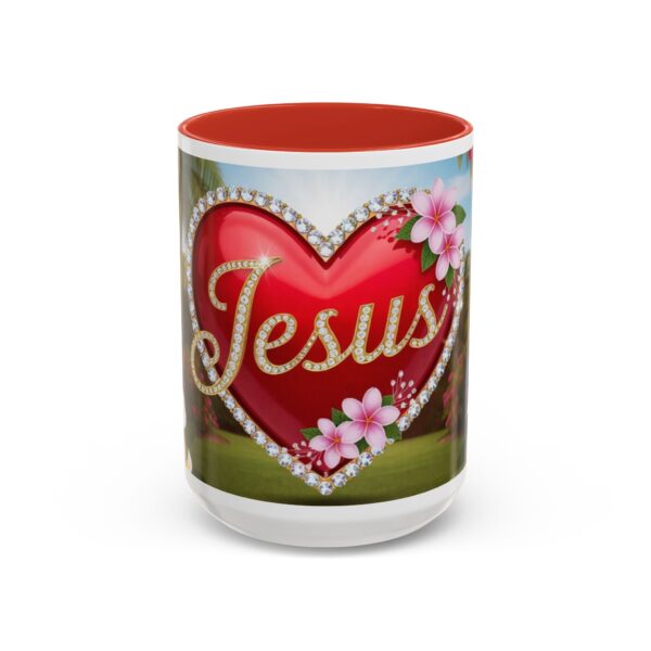 Our "Jesus" Garden solid red heart design Accent Coffee Mug, Perfect for Wedding Gifts, Love Confessions, Inspirational Floral Decor - Image 29