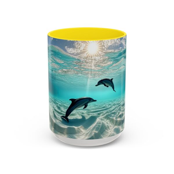 Our "Dolphins at Rest" design Accent Coffee Mug, Perfect for Wedding Gifts, Inspirational Decor, Beauty of God's Creation, Tea Cup, Ceramic - Image 61