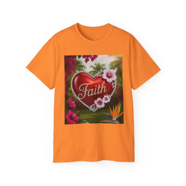 Our "Faith" Inspirational 'Solid Red Heart' Design Vintage Christian Faith Apparel Unisex Cotton T-Shirt, Thoughtful Quote, Philippians 4:8 - Image 10