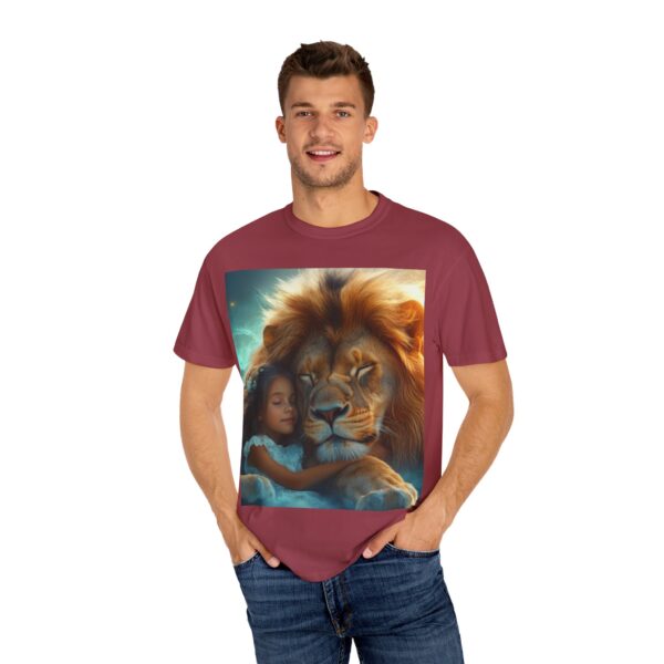 Garment-Dyed Unisex T-Shirt, "Lucy and Lion" Graphic Design Tee, Summer Casual Wear, Relaxed Style - Image 60