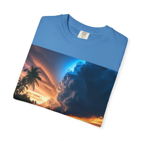 Garment-Dyed Unisex T-Shirt, with our "Night Lights - Philippines" design! Summer Casual Wear, Relaxed Style Inspirational Tropical Beach - Image 4