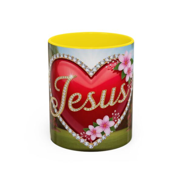 Our "Jesus" Garden solid red heart design Accent Coffee Mug, Perfect for Wedding Gifts, Love Confessions, Inspirational Floral Decor - Image 49
