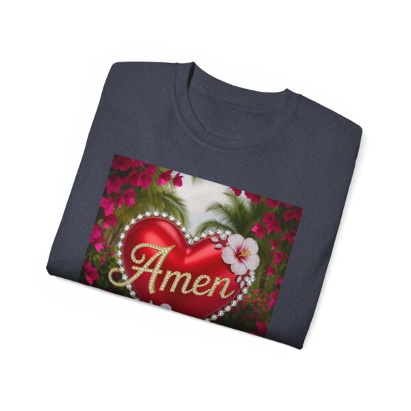Our "Amen" Inspirational 'Solid Red Heart' Design Vintage Christian Faith Apparel Unisex Cotton T-Shirt, Thoughtful Quote, Philippians 4:8 - Image 45