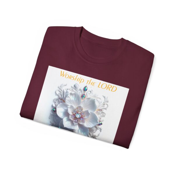 Our inspirational "Worship the Lord in the Beauty of Holiness" Christian Unisex Cotton T-Shirt, Faith Apparel, Love Gift, Gospel Fashion - Image 16