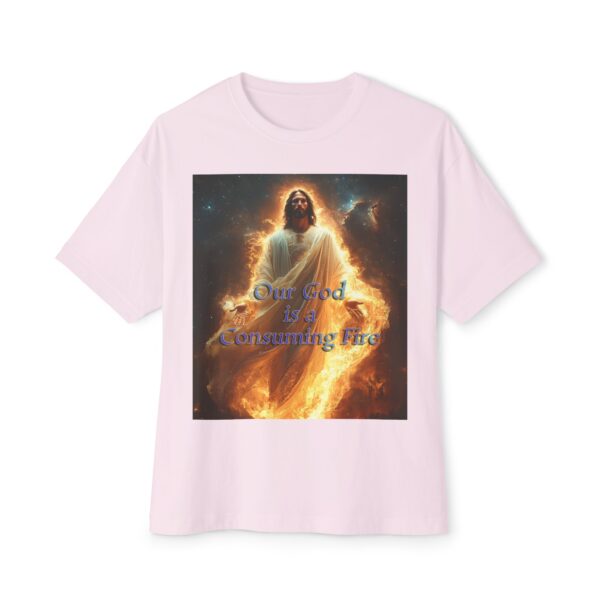 Our majestic "Our God is a Consuming Fire"  Inspirational Bible Christian Unisex Tee, Oversized Shirt, Boxy Top, Spiritual Tshirt, Gift - Image 5