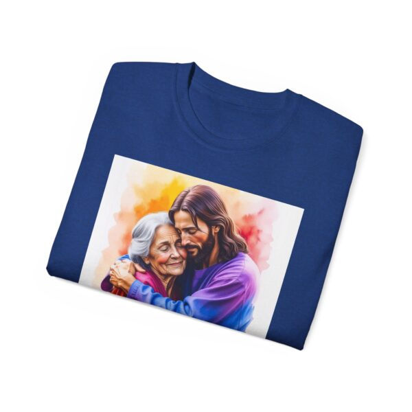 Our "God is Love" series with Jesus hugging Grandmother, Inspirational Christian Unisex Cotton T-Shirt, Faith Spiritual Apparel, Love Gift - Image 41