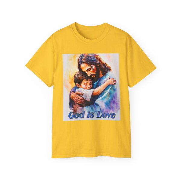 Our "God is Love" series with Jesus hugging a LITTLE BOY Inspirational Christian Unisex Cotton T-Shirt, Faith Spiritual Apparel, Love Gift - Image 25