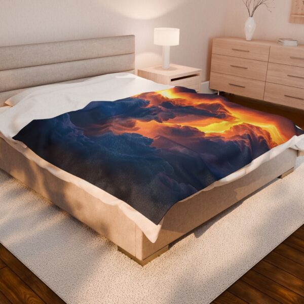 Throw Blanket with our beautiful 'Storm Light' design! Beauty of Creation Tropical Storm Velveteen Plush Blanket, Cozy Bedding - Image 4