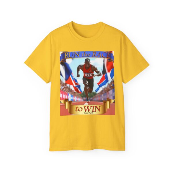 Our "RUN the RACE to WIN" Biblical, Inspirational Christian Unisex Cotton T-Shirt, Faith Spiritual Apparel, Love Gift - Image 25