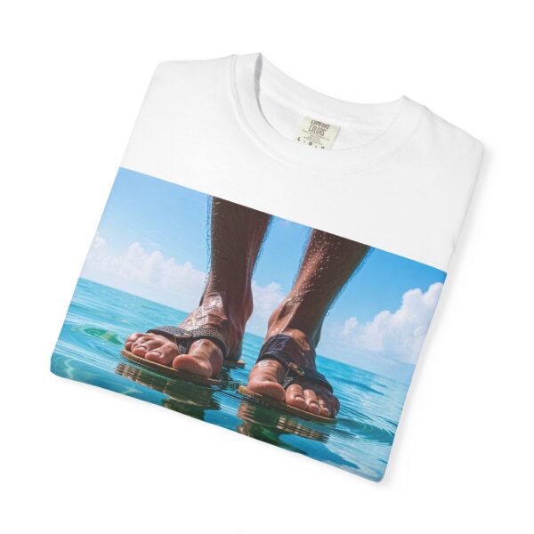 Garment-Dyed Unisex T-Shirt, Walk on Water "Trust" Graphic Design Tee, Summer Casual Wear, Beach Day Outfit, Ocean Lover Gift, Relaxed Style - Image 3