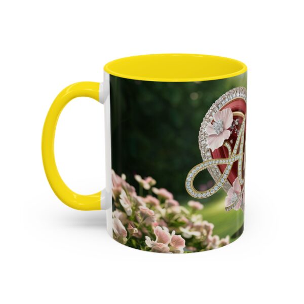Our "Amen" Inspirational 'Elaborate Red Flowers Heart' design Accent Coffee Mug, Perfect for Wedding Gifts, Love & Faith Decor, Philippians 4:8 - Image 51