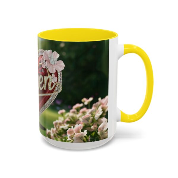 Our "Amen" Inspirational 'Elaborate Red Flowers Heart' design Accent Coffee Mug, Perfect for Wedding Gifts, Love & Faith Decor, Philippians 4:8 - Image 62