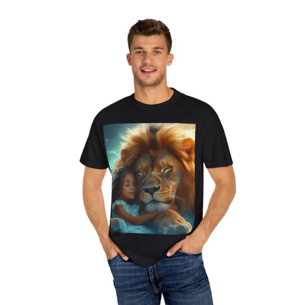 Garment-Dyed Unisex T-Shirt, "Lucy and Lion" Graphic Design Tee, Summer Casual Wear, Relaxed Style - Image 40