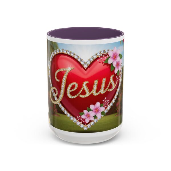 Our "Jesus" Garden solid red heart design Accent Coffee Mug, Perfect for Wedding Gifts, Love Confessions, Inspirational Floral Decor - Image 57