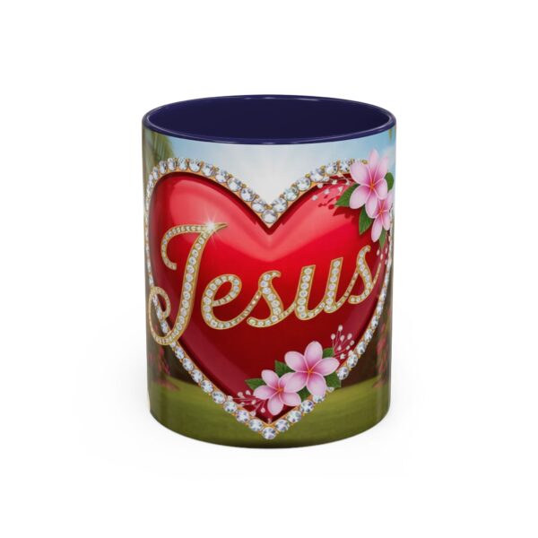 Our "Jesus" Garden solid red heart design Accent Coffee Mug, Perfect for Wedding Gifts, Love Confessions, Inspirational Floral Decor - Image 5