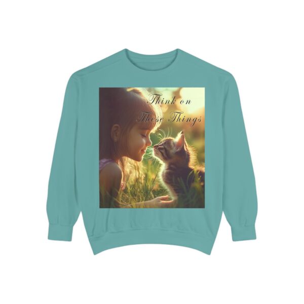 Sweatshirt Unisex Inspirational 'Kitten Kisses' "Think on these things". Christian Apparel, Faith-Based Comfort, Jumper, Gift for Believers - Image 22